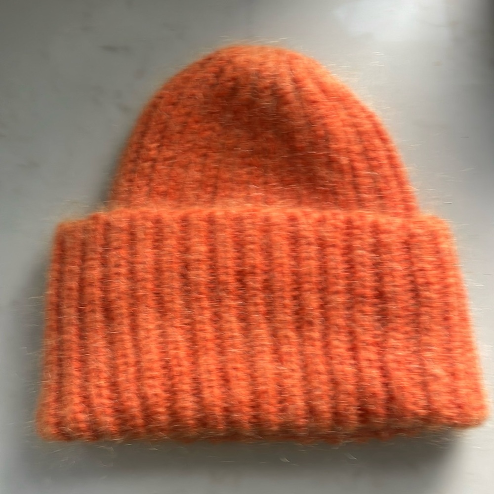 Orange wool beanie